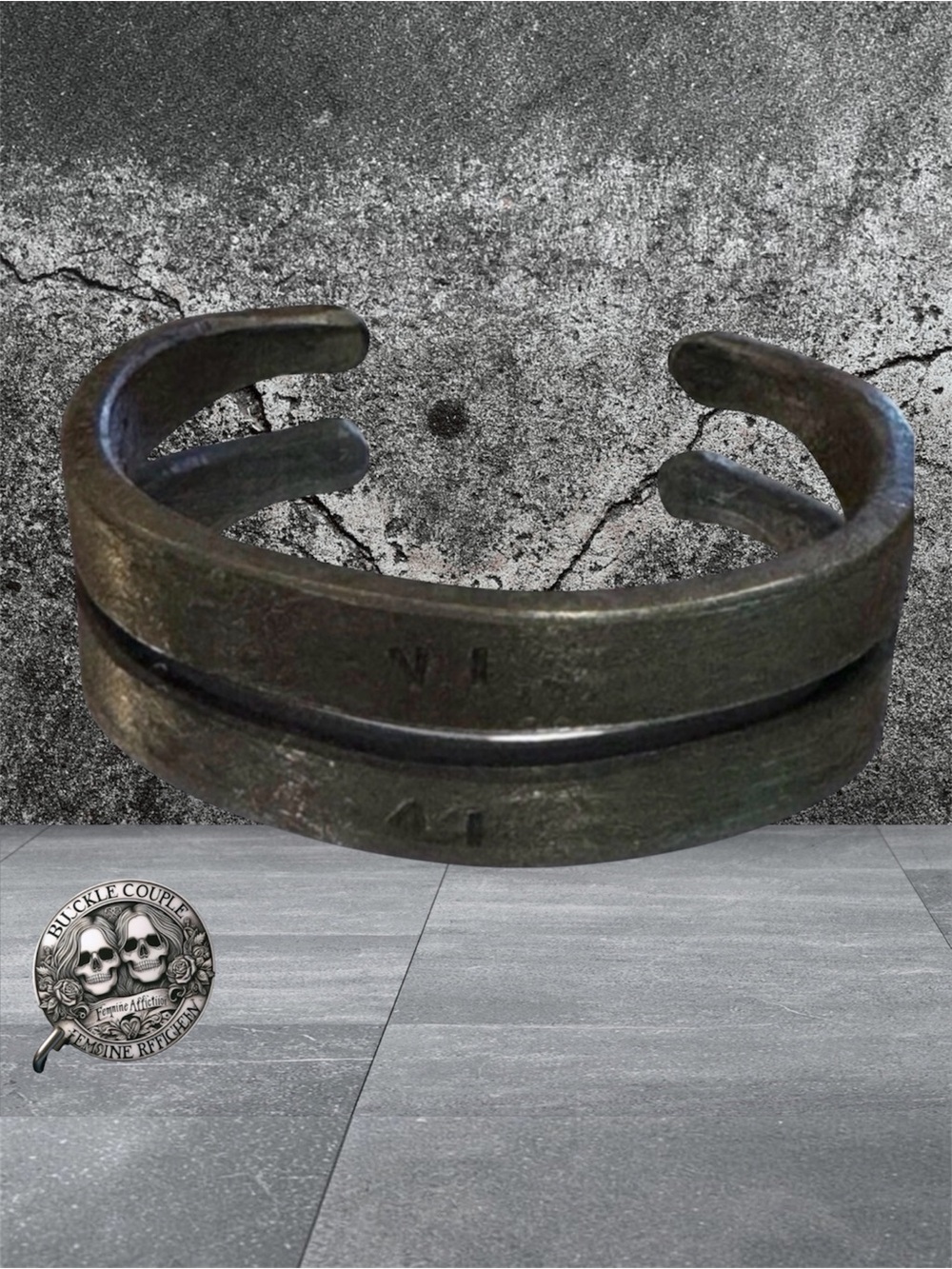 Forged by Hand Men's Stylish Gift Iron Metal Bracelet Size 9